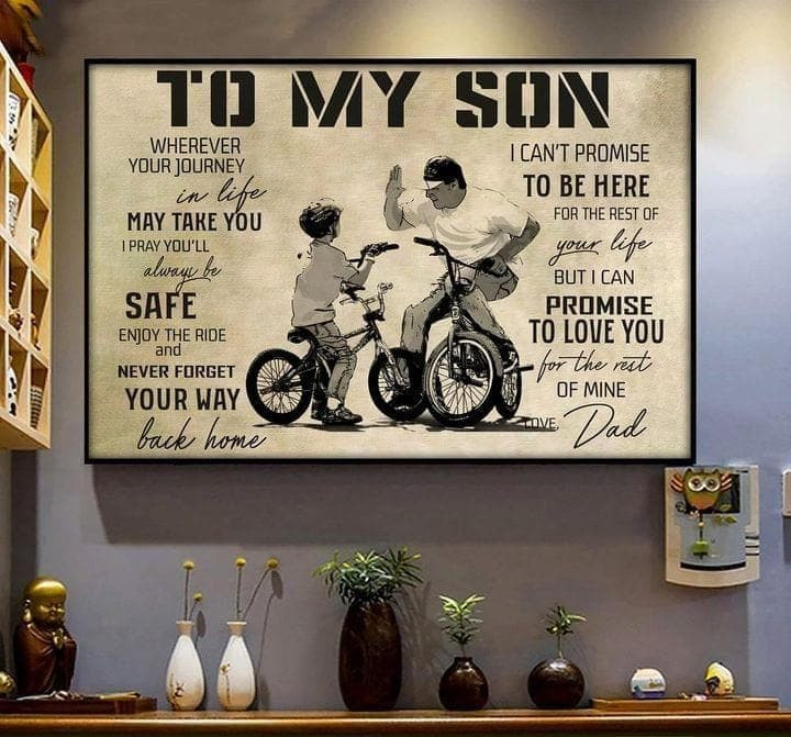 To My Son Never Forget Your Way Back Home Love Dad Wall Art Print Canvas - MakedTee