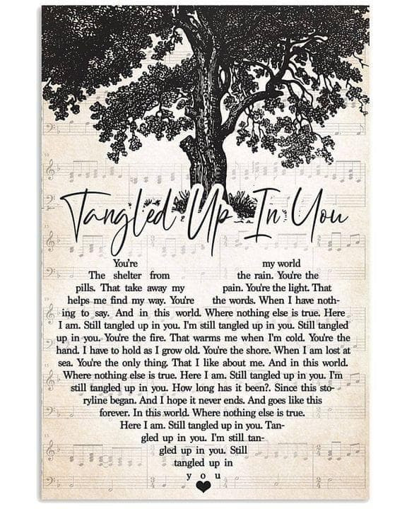 Staind Tangled Up In You Heart Lyrics Typography For Fan Printed Wall Art Decor Canvas - MakedTee