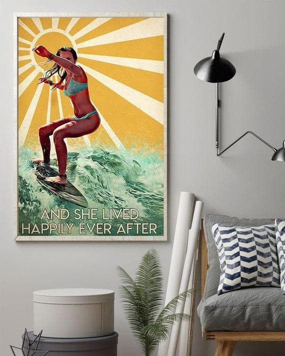 Surfing Surf Surfboard Girl Everything Will Kill You So Choose Something Fun Poster Home Living Decor Print Wall Art Canvas - MakedTee