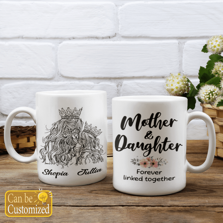 Mother's day Personalized mug mom for daughter daughter for mom gifts for mom gifts for daughter mug forever linked together