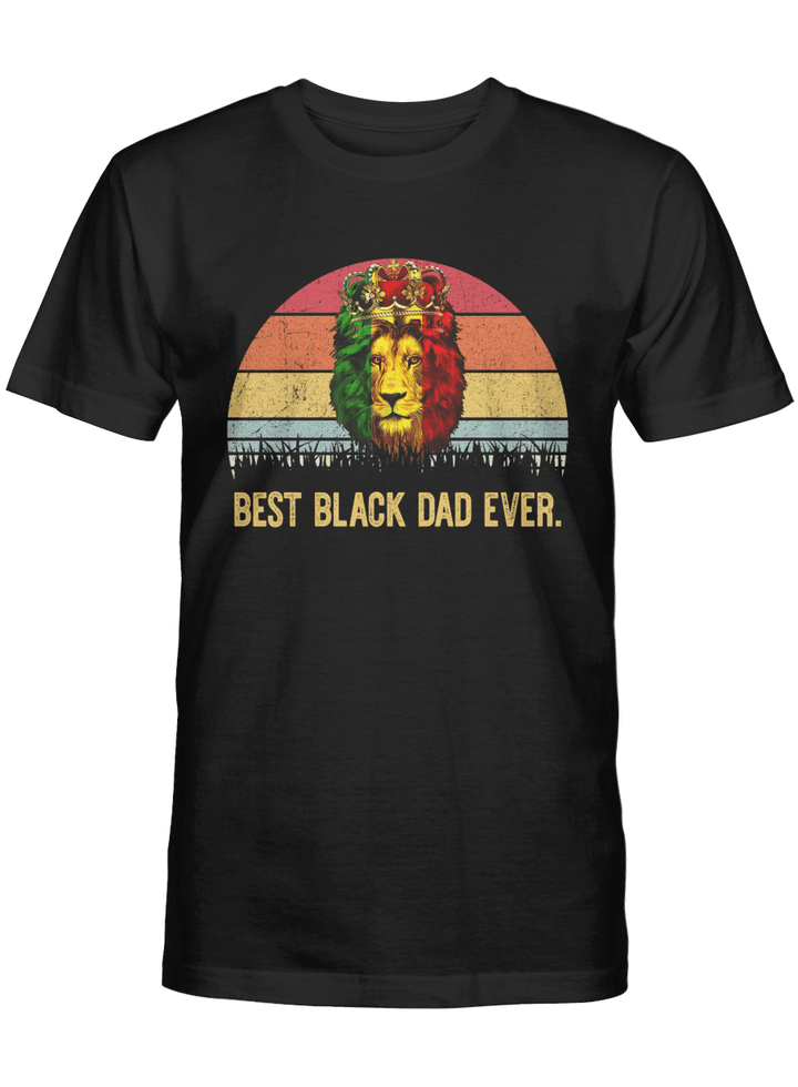 father's day Lion father shirt gifts for father best black dad ever sunset vintage tshirt