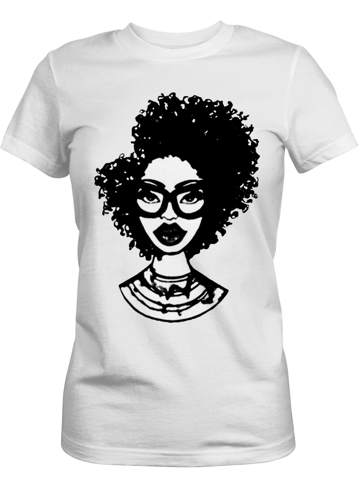 Afro women shirt for black girl afro beauty magic girl art shirt for afro woman