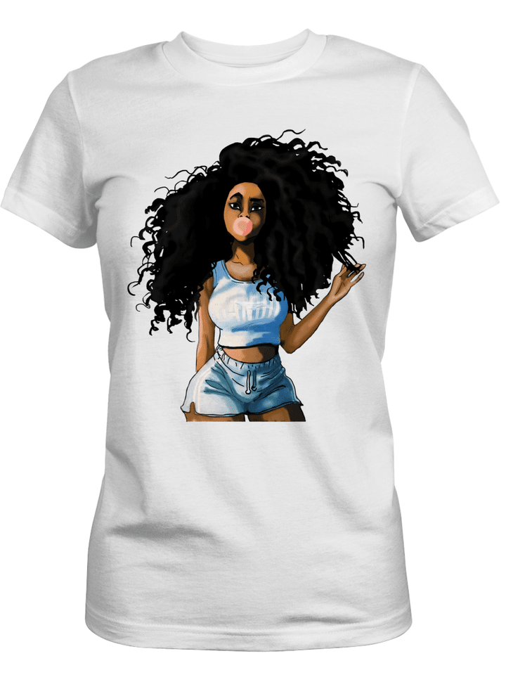 Black women shirt for black girl afro curly bubble women shirt for african american girl tshirt for afro girl