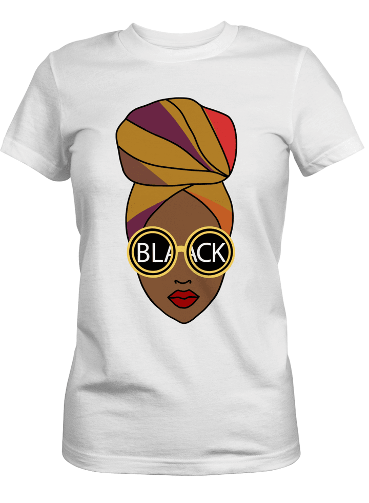 African woman shirt for black girl magic art headwrap shirt for black women