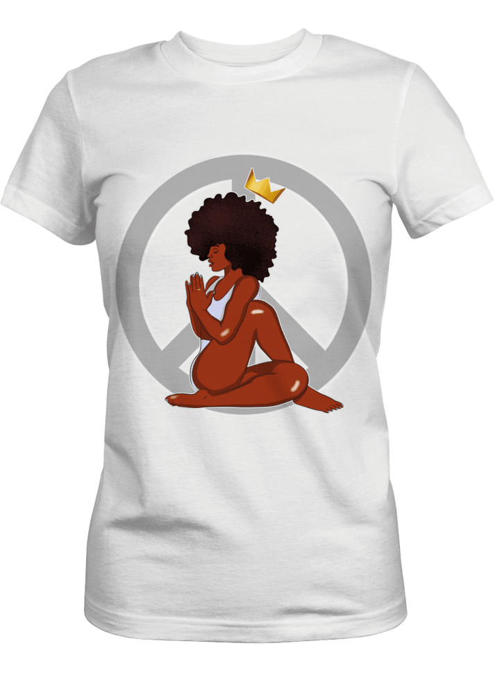 Afro queen shirt for black girl yoga art shirt for black women yoga