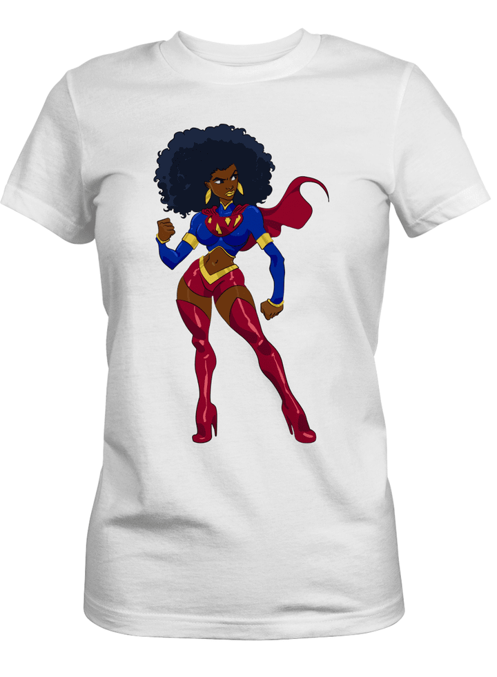 Shirt for black women super hero powerful black women art shirt for black girl