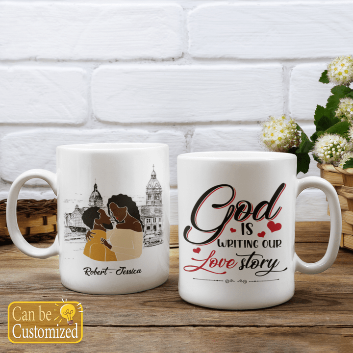 Personalized mug black couple gift for her for him valentine's day gift Valentine's day gift