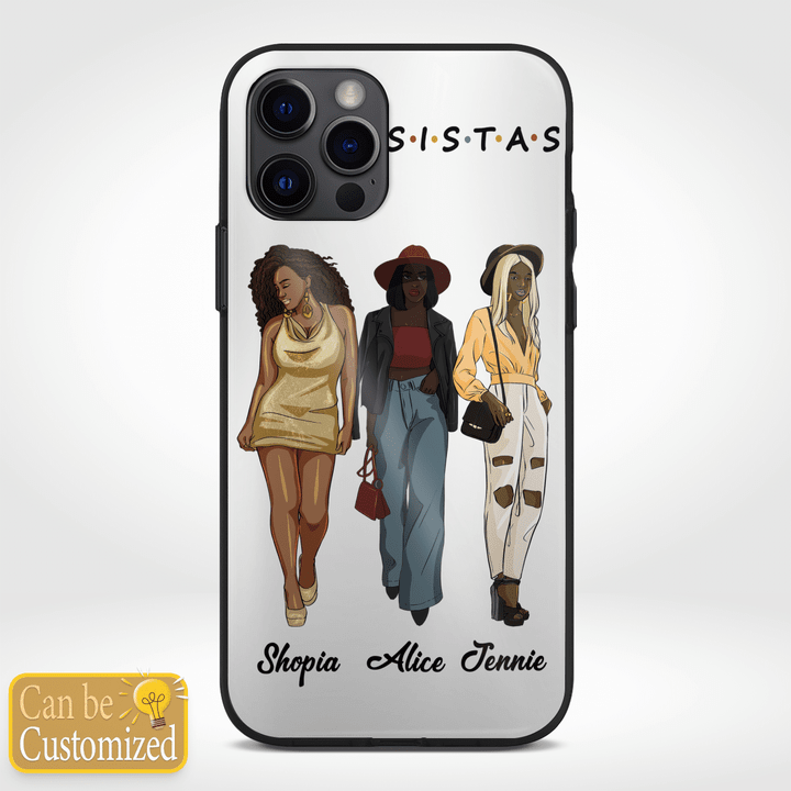 Sistas phone case for best friend gift to best friends phone case for 3 black friends customized