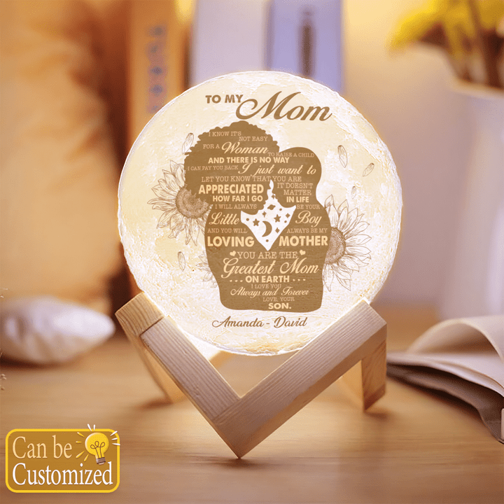 Personalized moon lamp for mom gifts for mom son to my mom custom name moon lamp