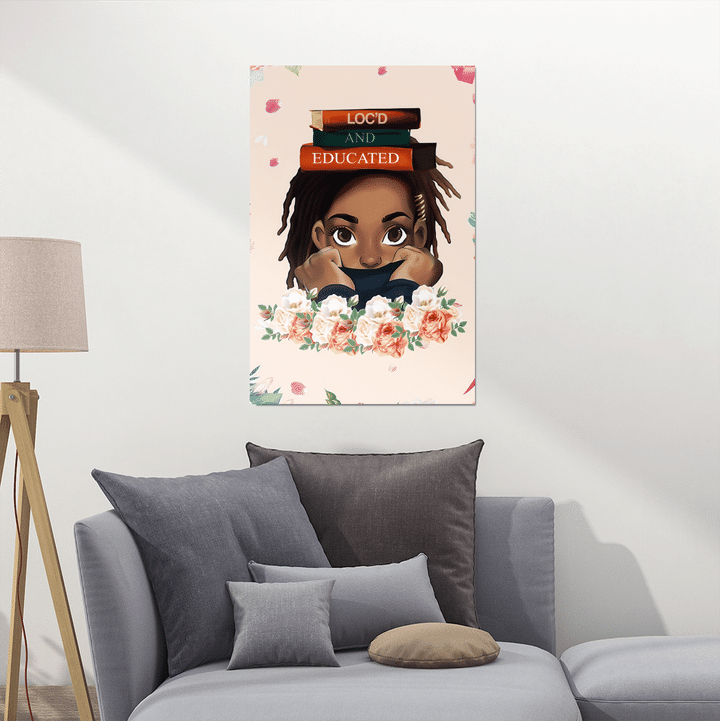 Poster for black girl locs hair style and educated love book poster