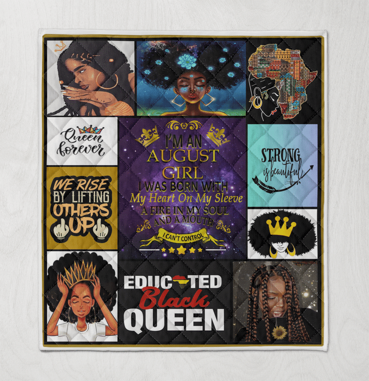 Birthday quilt for black queen art quilt for august girl quilt for black women