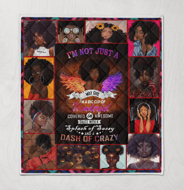Birthday quilt for black girl magic art quilt for may girl quilt for black women