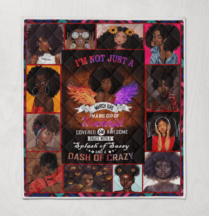 Birthday quilt for black girl magic art quilt for march girl quilt for black women