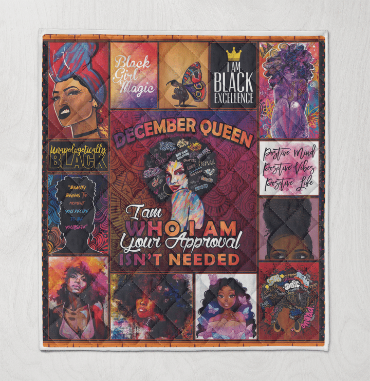 Birthday quilt for black girl magic art quilt for december queen quilt for black women