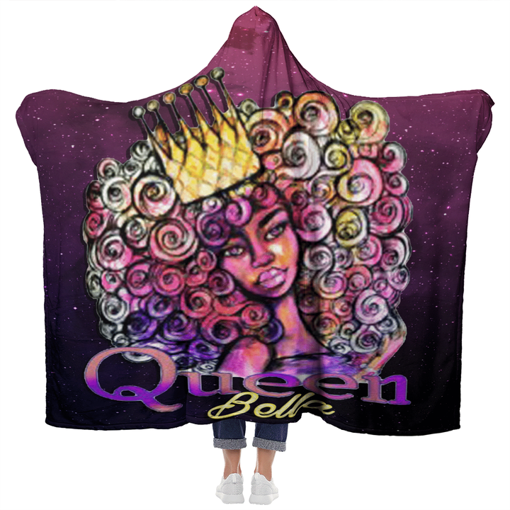 Black queen hooded blanket for black queen bella art hooded blanket for black girl crown hooded blanket for black women