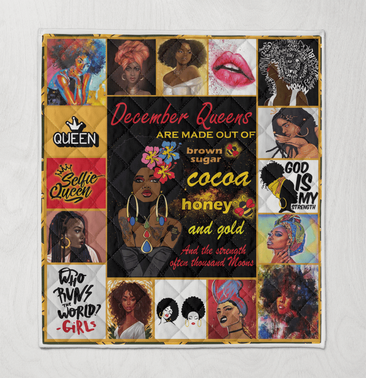 Birthday quilt for black queen art quilt for december queen quilt for black women