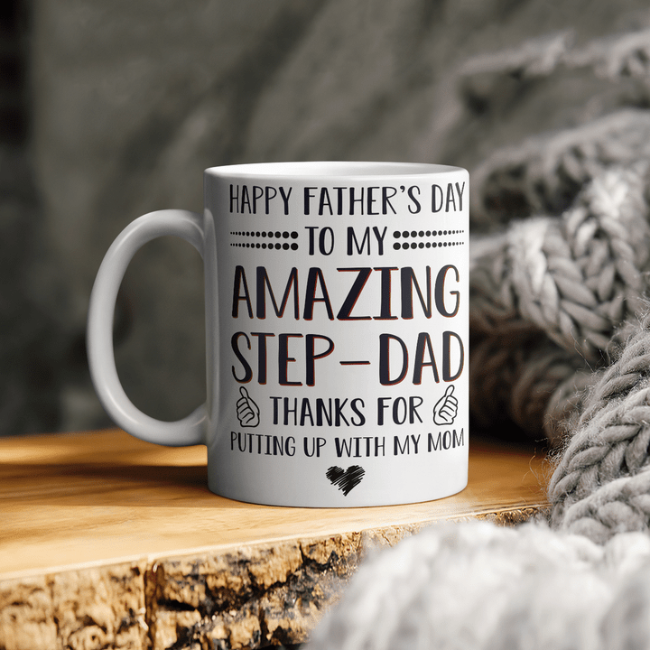father's day Step father mug gifts for step father to my amazing step dad happy father's day mug