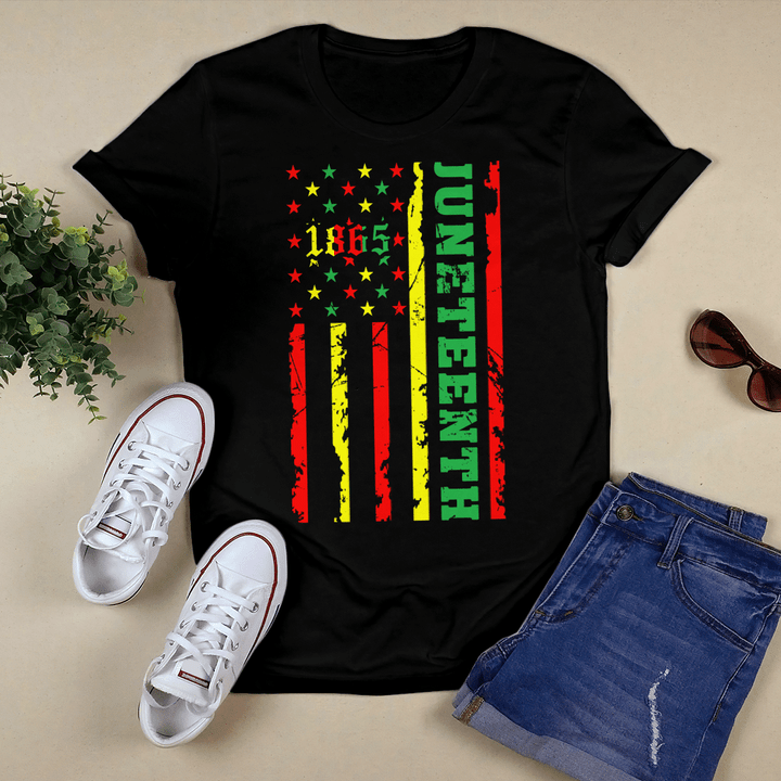 Juneteenth flag 1865 shirt for independence day shirts black american freedom tshirt
