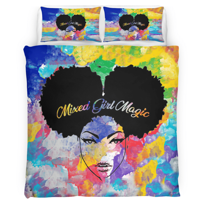 African girl bedding set all over print black girl magic mixed melanin poppin bedding set