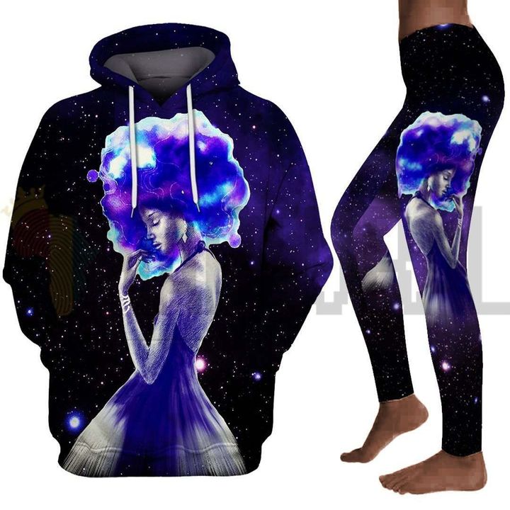 Afro beauty magic art girl all over print shirt 3d hoodie black girl Art legging set