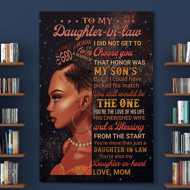 Canvas for daughter-in-law black girl canvas I did not get to choose you wall decor poster canvas