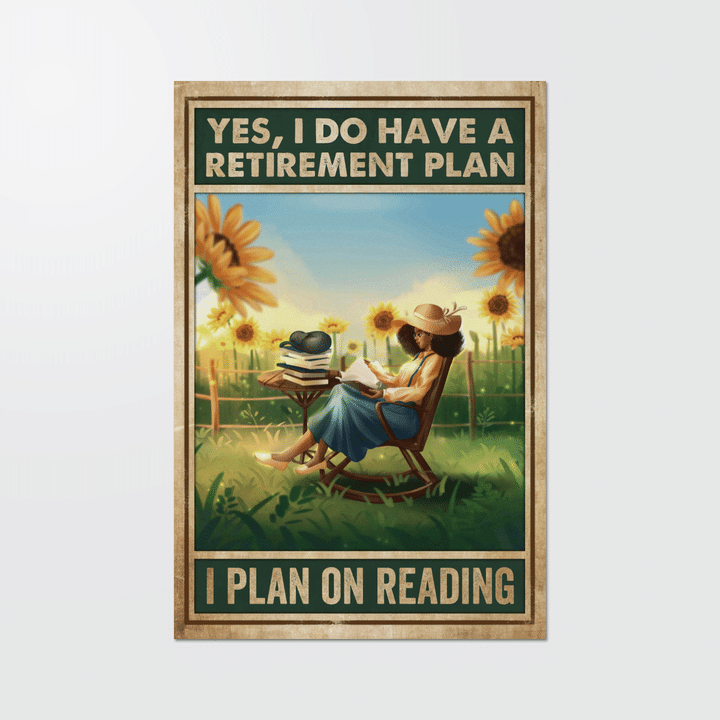 I plan on reading canvas poster for book lover decor