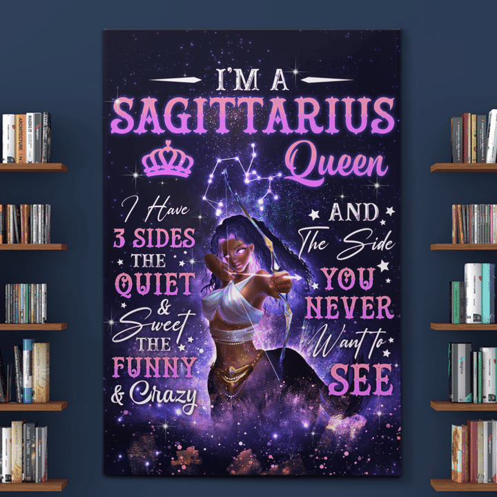 Zodiac canvas poster birthday gift for black girl zodiac canvas poster i am a sagittarius queen canvas poster