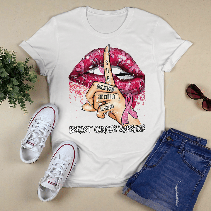 Breast cancer awareness tshirt for black woman shirt breast cancer warriror lip shirt