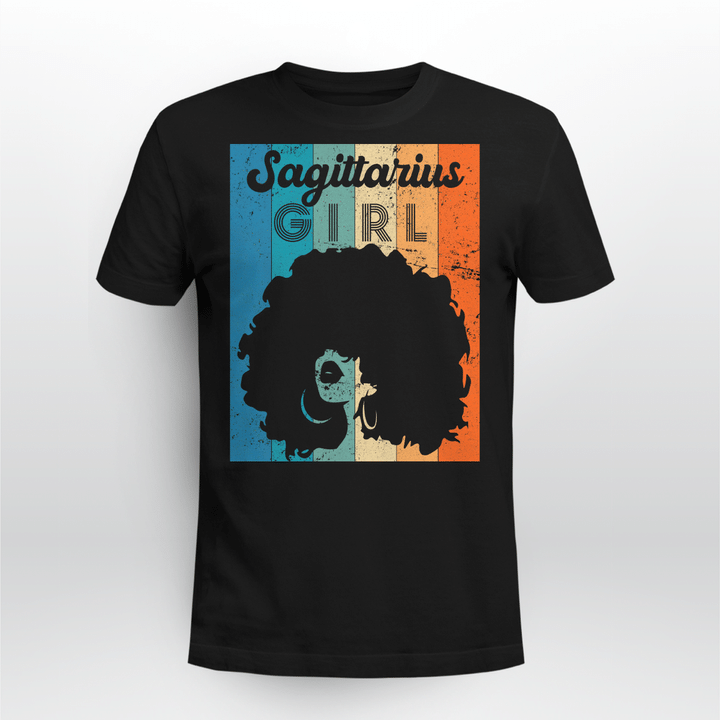Born In November 22 to December 21 Birthday Sagittarius Girl Afro T-Shirt
