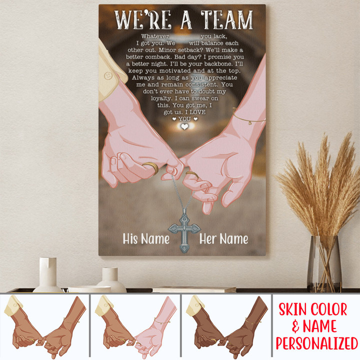 Personalized wall decor for him for her canvas we're a team canvas poster Valentine's day gift