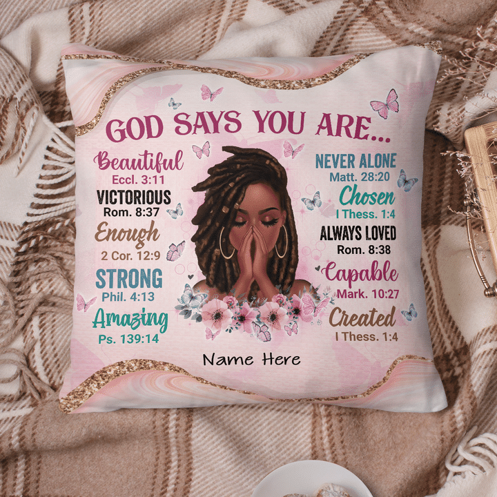 Personalized pillow case cover for black girl pillow god says you are pillow case custom art custom name