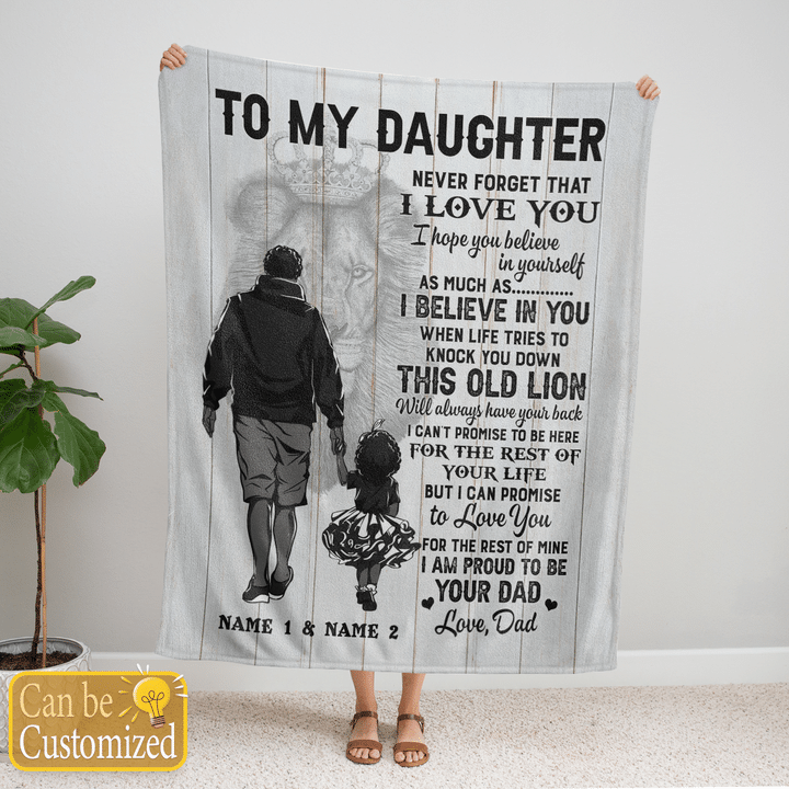 Personalized blanket to my daughter lion blanket gift for daughter never forget that I love you blanket