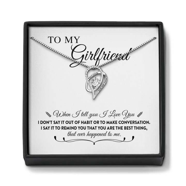 Heart Necklace To My Girlfriend Necklace Anniversary Gift For Girlfriend Necklace For Girlfriend Girlfriend Gift You Are The Best Thing