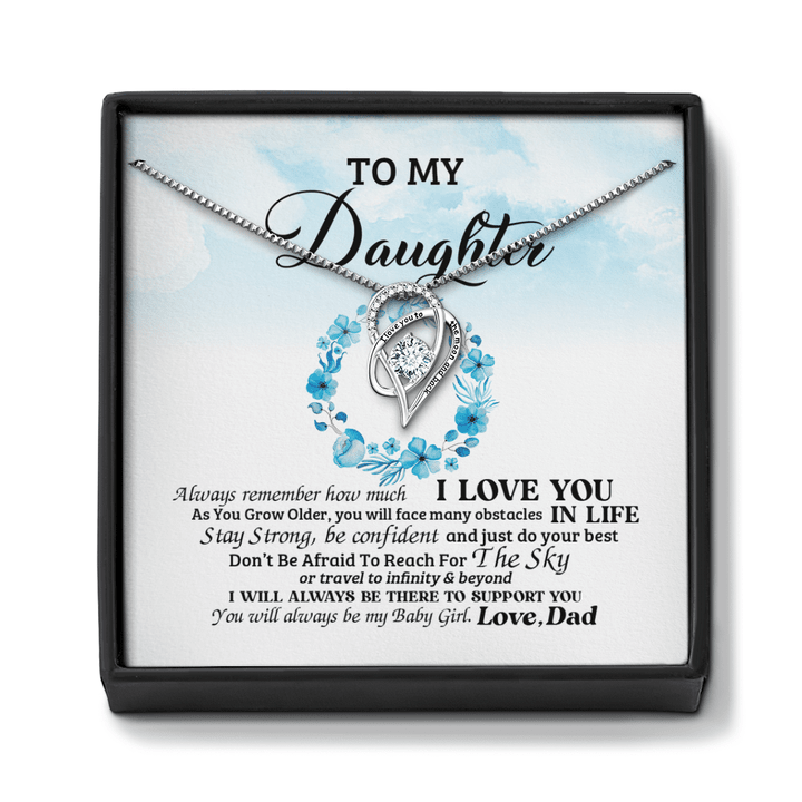 Heart Necklace To My Daughter Necklace Daughter Gift From Dad Necklace For Daughter You Will Always Be My Baby Girl