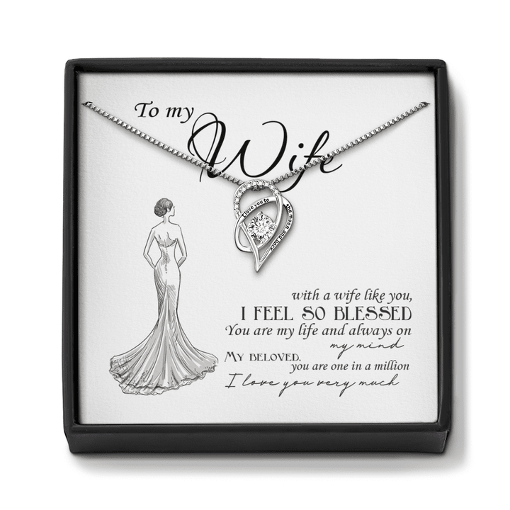 Heart Necklace To My Wife Necklace Anniversary Gifts For Wife Necklace For Wife Valentine Gift I Love You Very Much