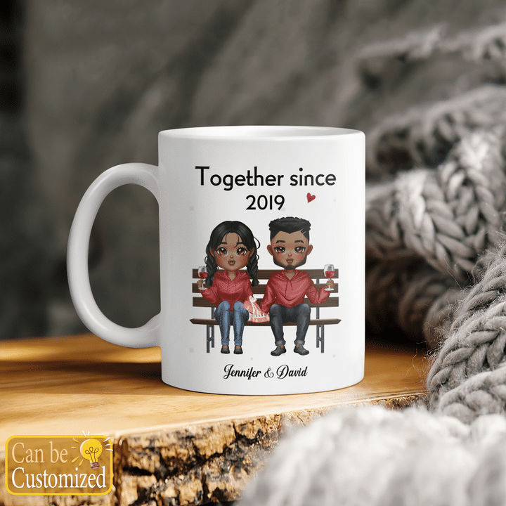 Valentine's day gift personalized mug for her for him together since Valentine coffee mug custom year custom art