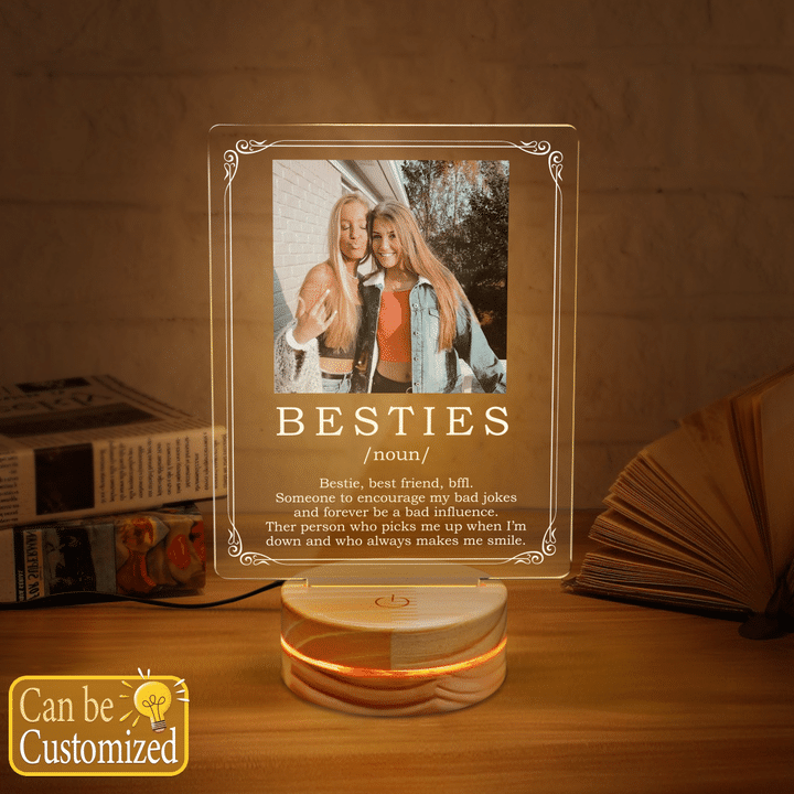 Best friend's day gift personalized led lamp for friend bestie definition led lamp
