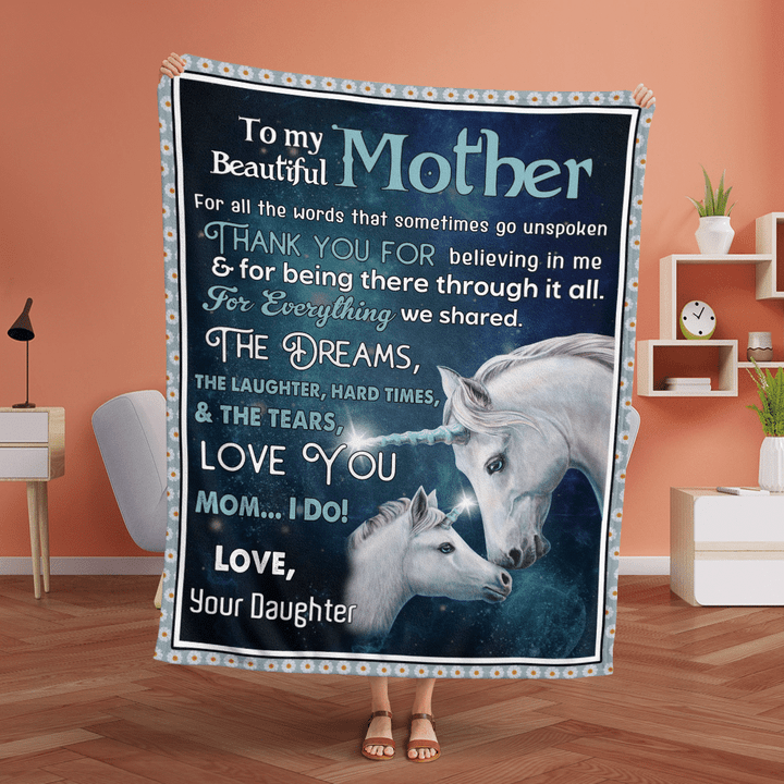 Mother's day blanket for mom mother thanks for believing in me horse blanket gift for mom from daughter happy mother's day blanket