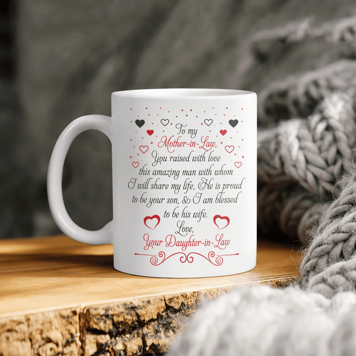 Mother's day mug for mother-in-law you raised with love this amazing man mug mother's day gift for mom-in-law happy mother's day coffee mug