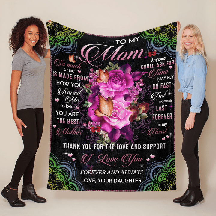 Mother's day blanket for mom thanks for the love & support blanket gift for mom from daughter happy mother's day blanket
