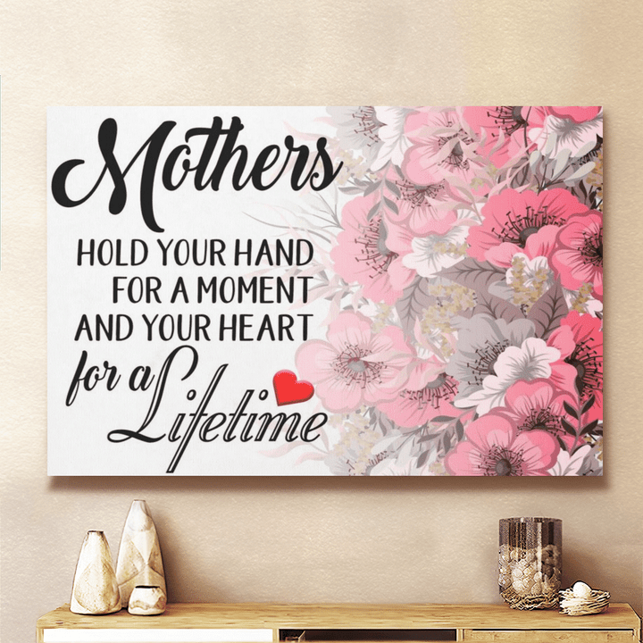 Mother's day canvas poster for mom mothers hold your hand for a moment canvas poster gift for mom happy mother's day wall art