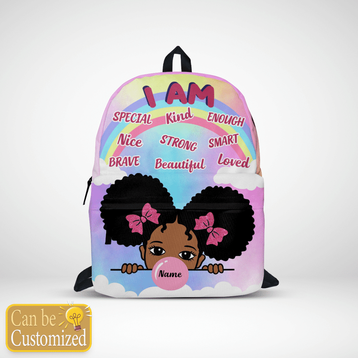 Personalized backpack for black girl backpack I Am Special Kind Beautiful African American girl magic kid book bag school girl back to school bookbag