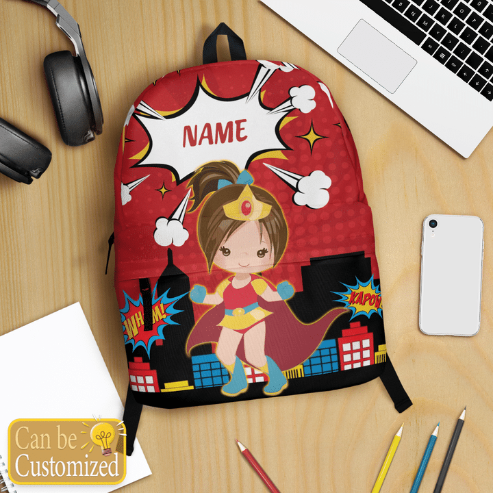 Personalized backpack for black girl backpack Superhero African American girl magic kid book bag school girl back to school bookbag