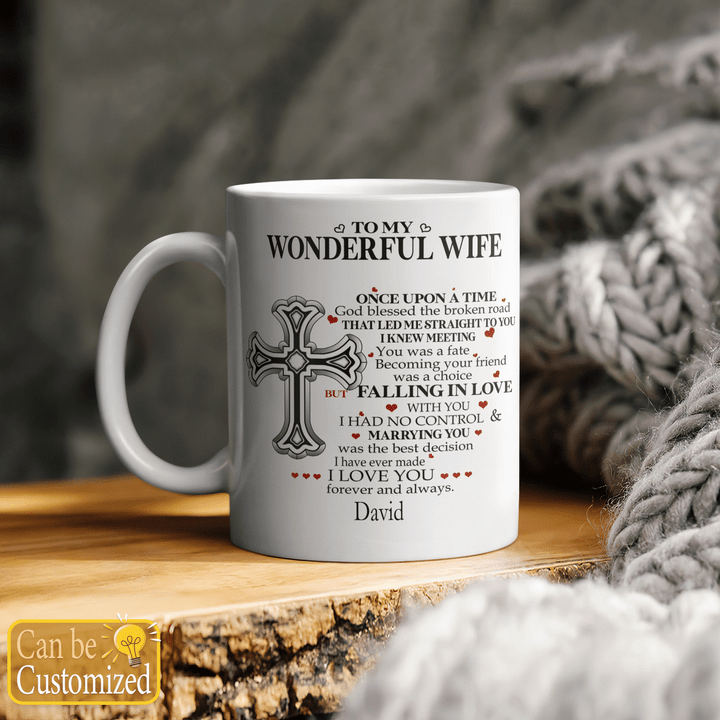Personalized mug gifts for wife to my wonderful wife once upon a time Valentine's day gift