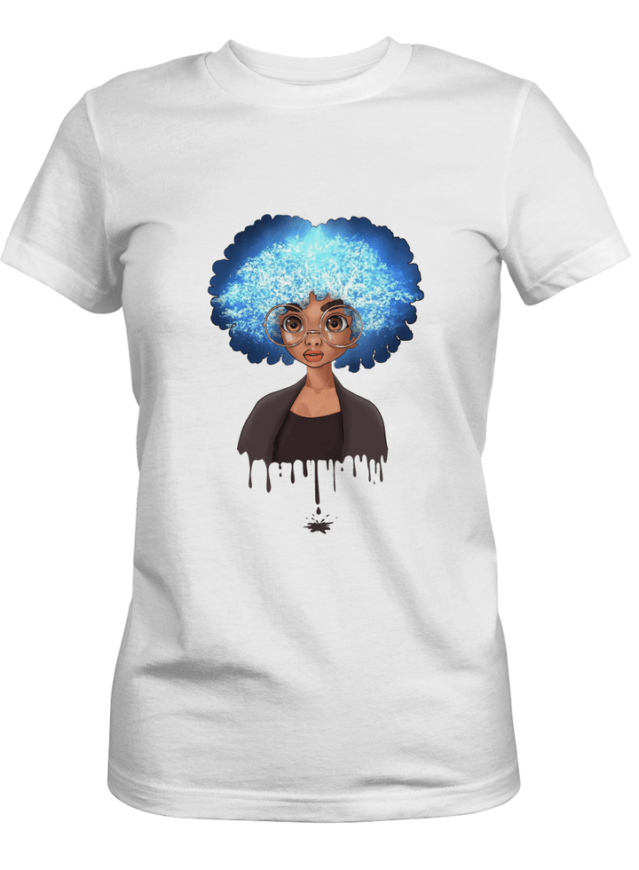 Black girl shirt for black girl blue afro shirt for afro women