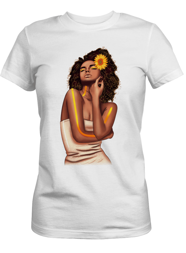 Sunflower girl shirt for black girl shirt for african american girl