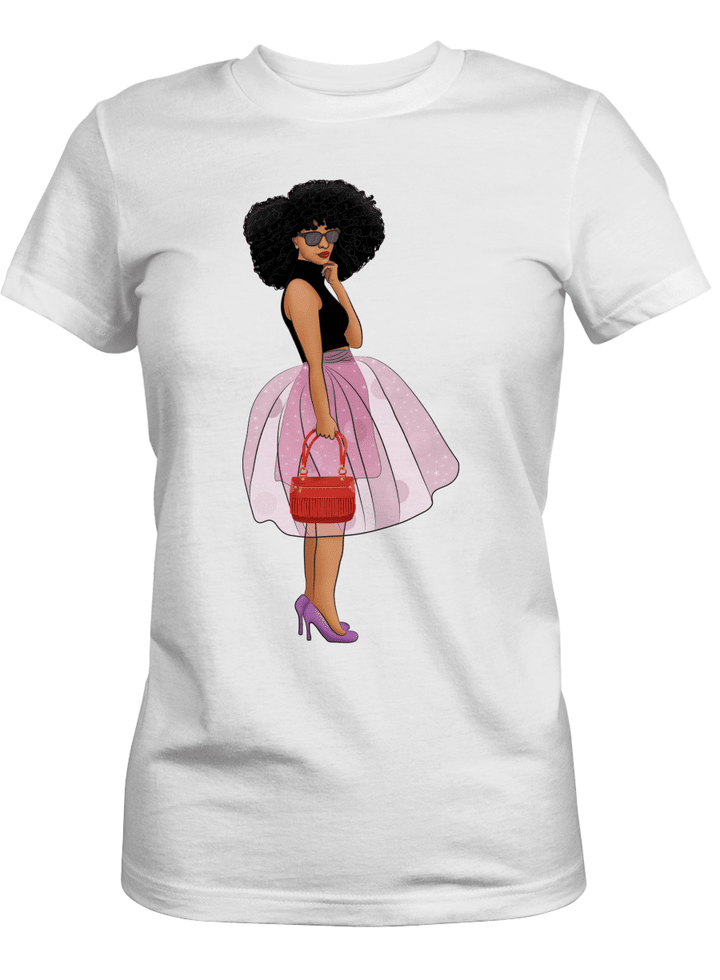 Black women shirt for black girl shirt black woman walking on the street