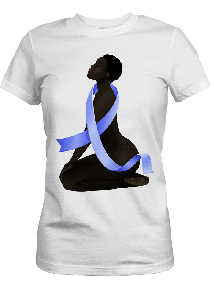 Shirt for black girl cancer shirt for black women short hair blue cancer shirt