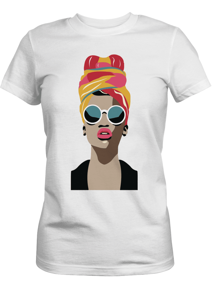 Shirt for black women headwrap colorful art shirt for black girl