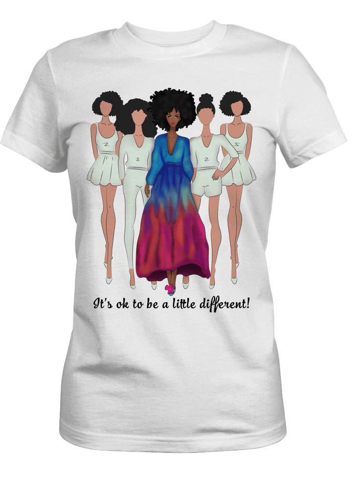 Melanin girl shirt it's ok to be a little different